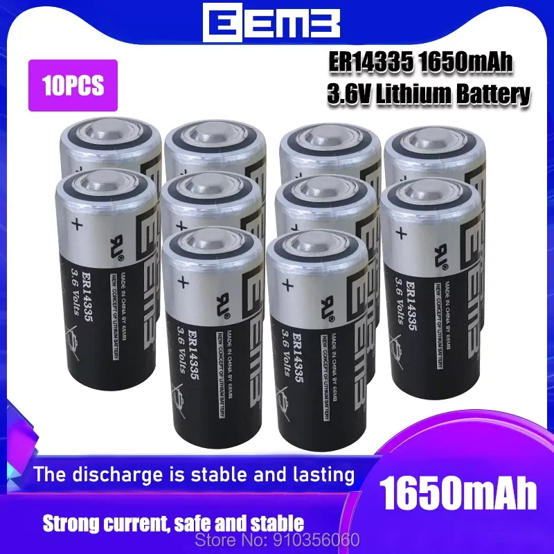 

2023New 10PCS EEMB ER14335 14335 2/3AA 3.6V 1650mah Lithium battery PCL dry primary cell gas medical device