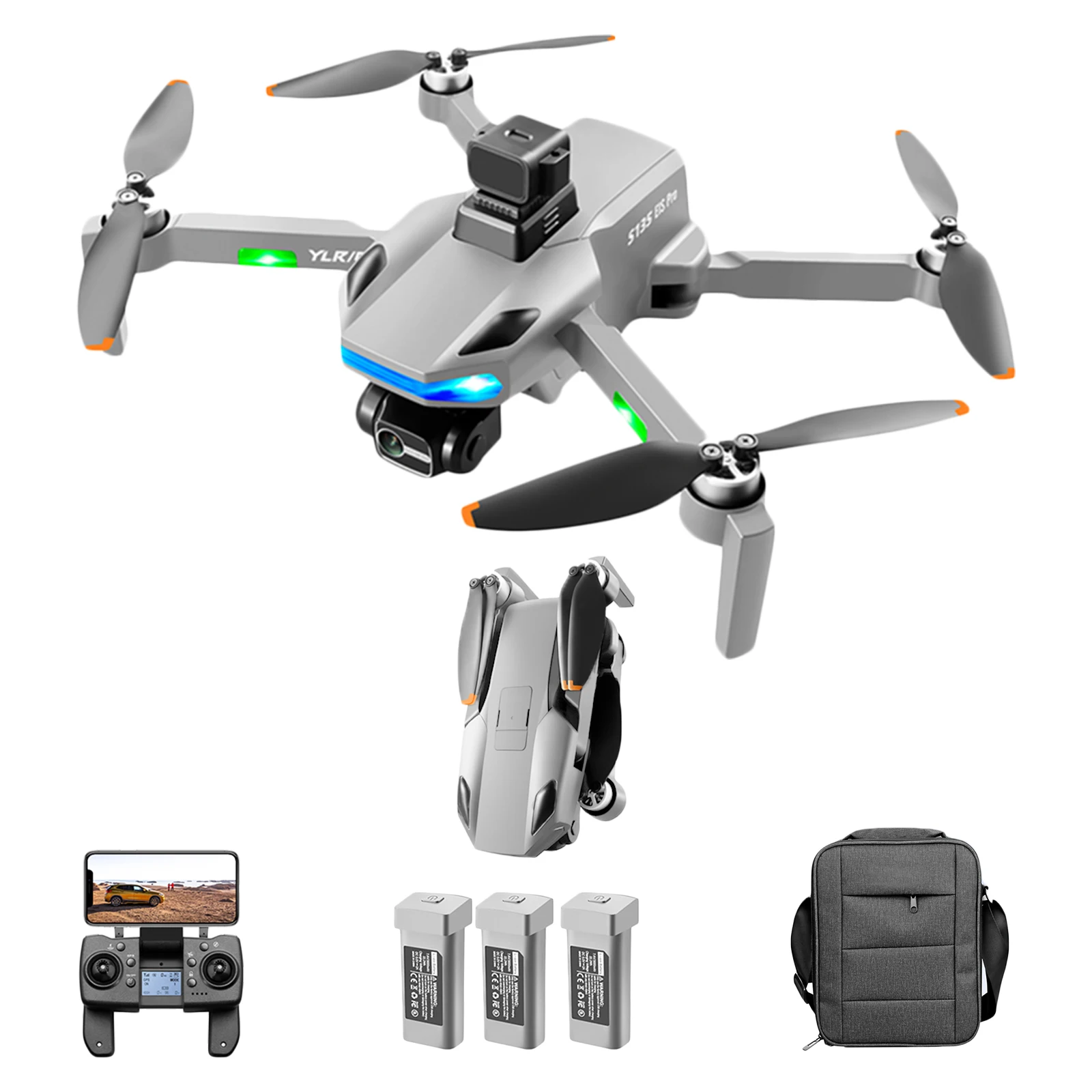 

5G FPV радиоуправляемые Квадрокоптеры S135 5G 4CH GPS WiFi складной Радиоуправляемый Дрон вертолет с дистанционным управлением самолёт с 3-осевым шар...