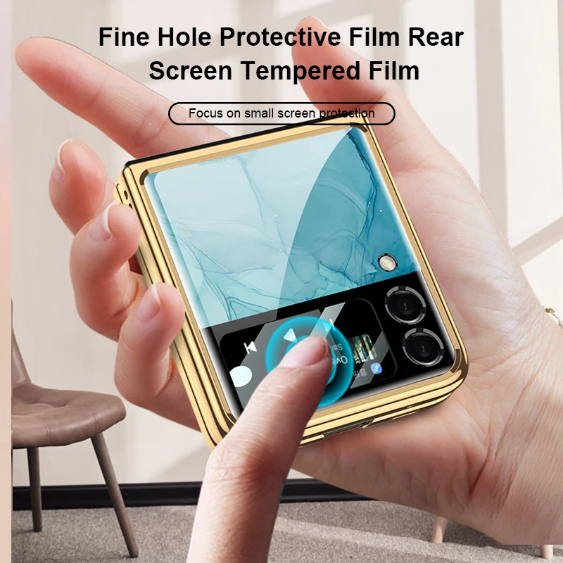 For Samsung Galaxy Z Flip 3 case ring bracket for Samsung ZFlip3 Z Flip3 folding anti-fall transparent protective cover