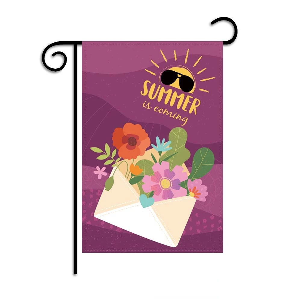 Летний Садовый флаг для мороженого 12x18 вертикальный двусторонний рисунок Hello Summer