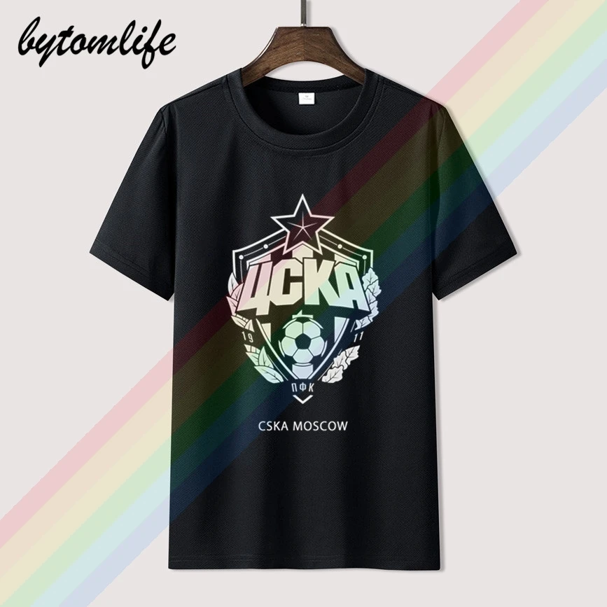 

PFC CSKA Moscow Logo T Shirt Summer Print Black T Shirt Clothes Popular Shirt Cotton Tees Amazing Short Sleeve Unique Men Tops