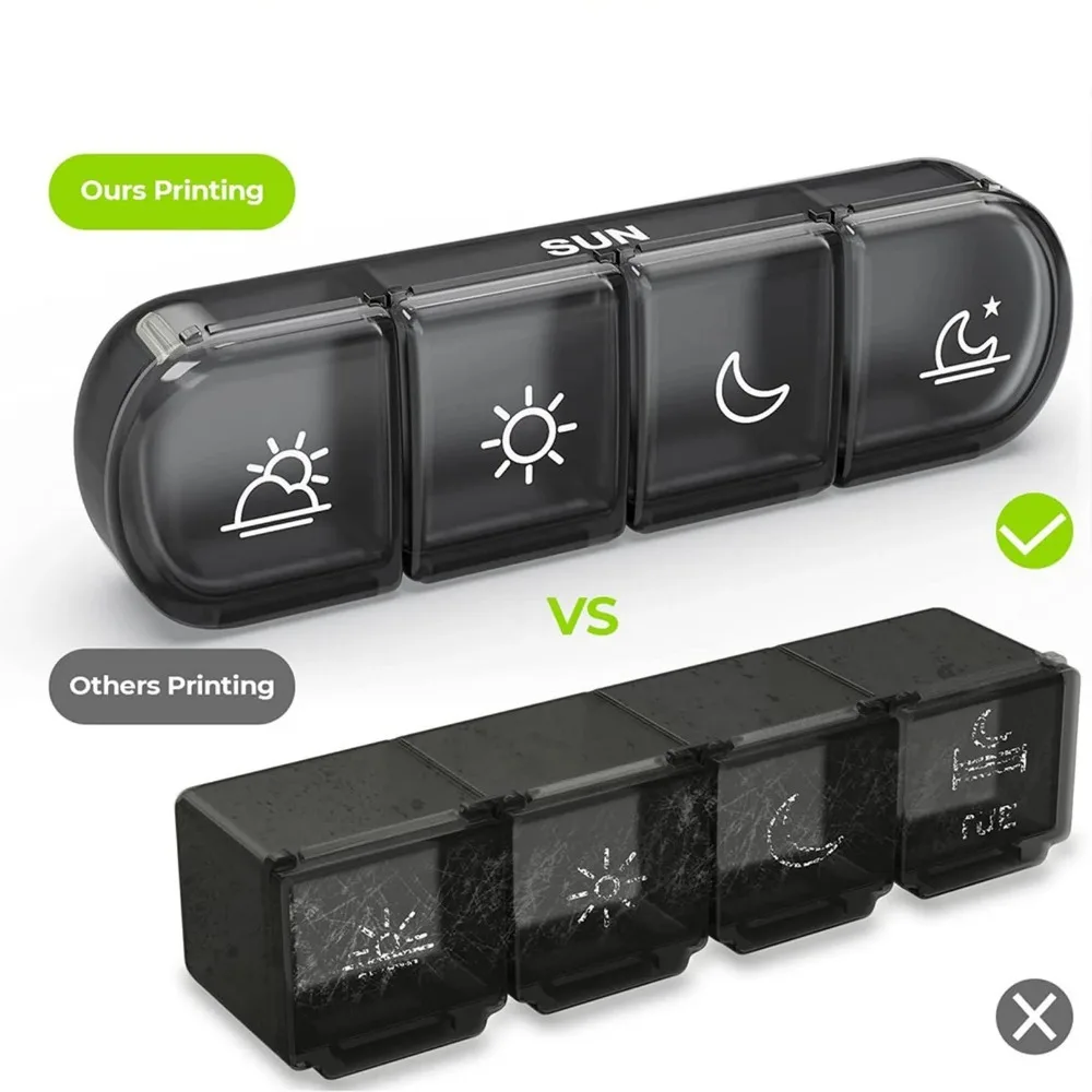 Портативная коробка для таблеток с большими отделениями органайзер на 7 дней 21