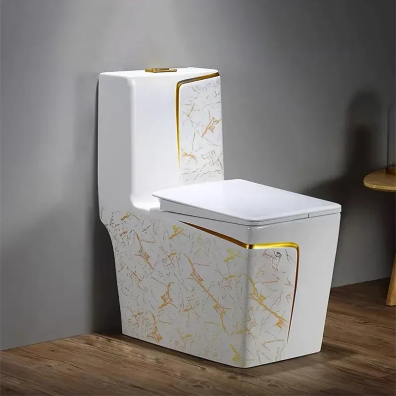 Золотой унитаз предметы для ванной комнаты бытовой сифон напольный керамика