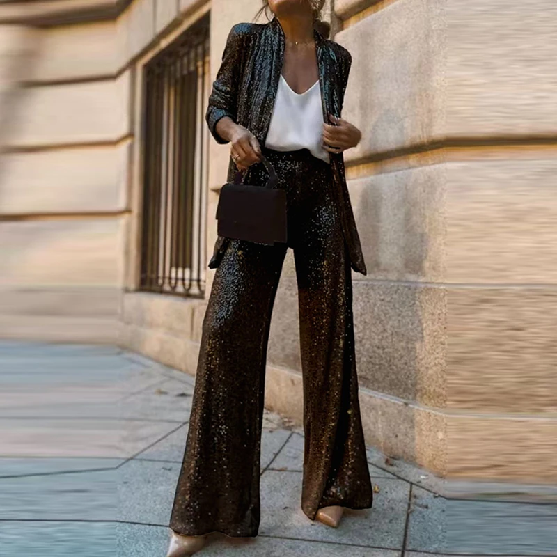 Повседневный кардиган с длинными рукавами праздничный костюм элегантные брюки