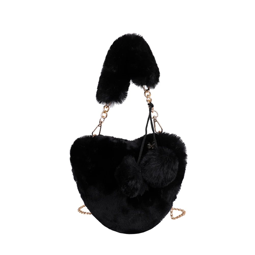 

Женская сумка через плечо, Женский пушистый модный однотонный Кошелек для монет, зимняя женская сумка с верхней ручкой, модный Декор