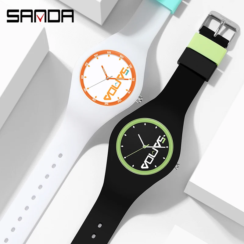 SANDA Casual Fashion Women Quartz Watch Luxury Brand 2023 New Trend Womens Watches Silicone Strap Waterproof And Shockproof 6076 enlarge