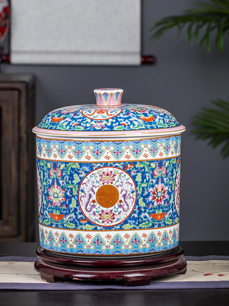 

Цзиндэчжэнь керамика эмаль Qizi торт чайный горшок чайный домик чайный торт горшок закуска рисовый бак для хранения