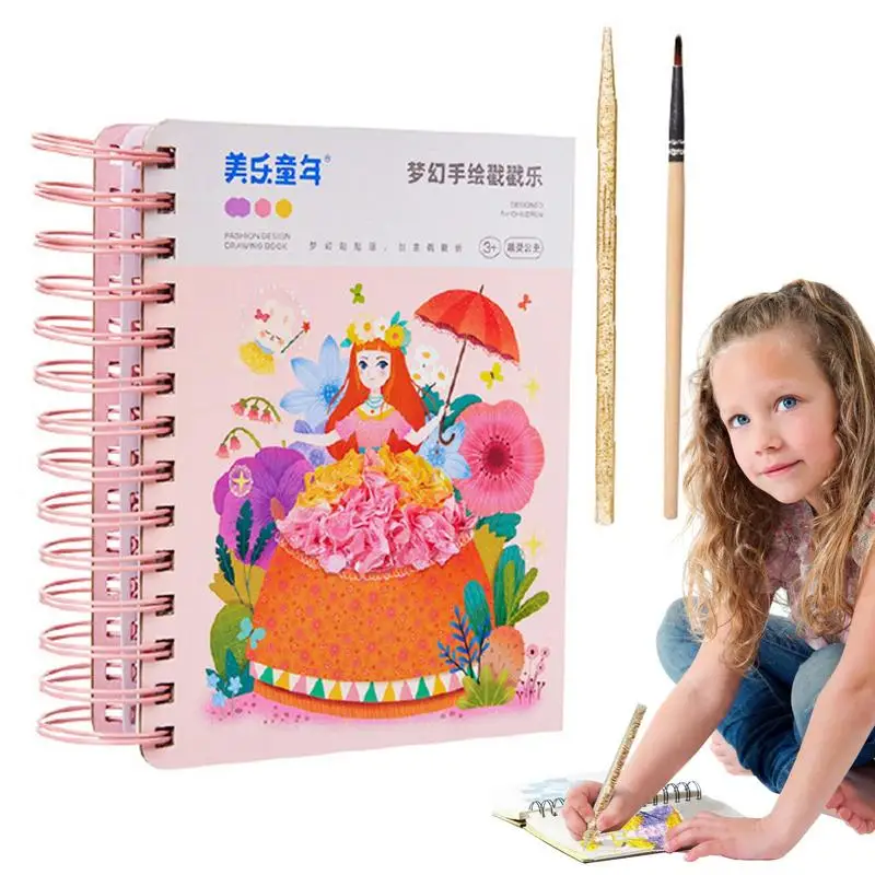 

Watercolor Painting Book Interactive 3-in-1 Watercoloring Book Poke Toy Multifunctional Fashion Design Drawing Book Eco-friendly