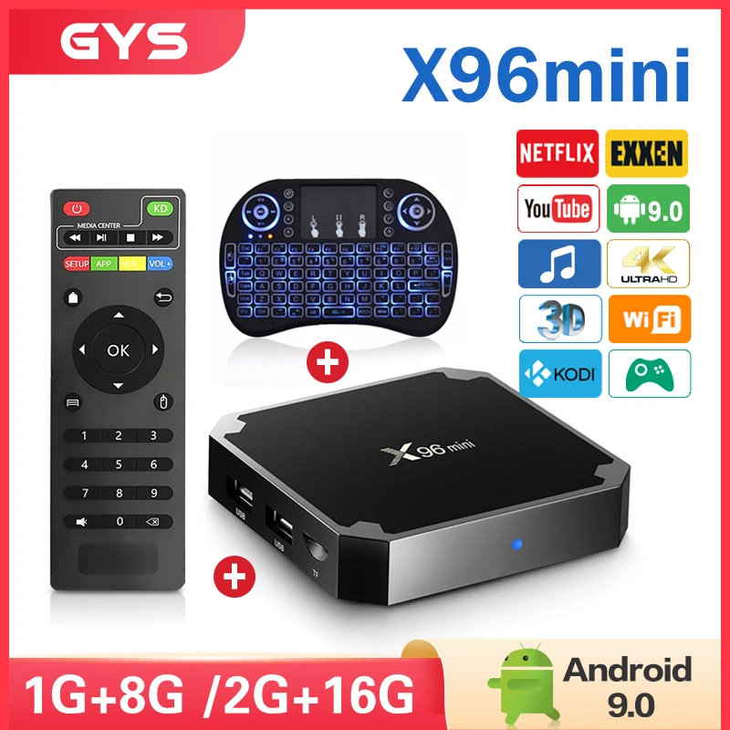 

X96 mini 5G Smart Android 9.0 TV Box Amlogic S905W/S905W4 Set Top Box 2.4GHz 5G WiFi 2GB 16GB HD 4K Media Player Youtube x96mini