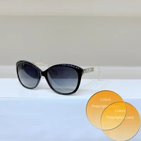 black frame white leg gradient gray lens high quality womens prescription myopia sunglasses 5309 fashion mens glasses