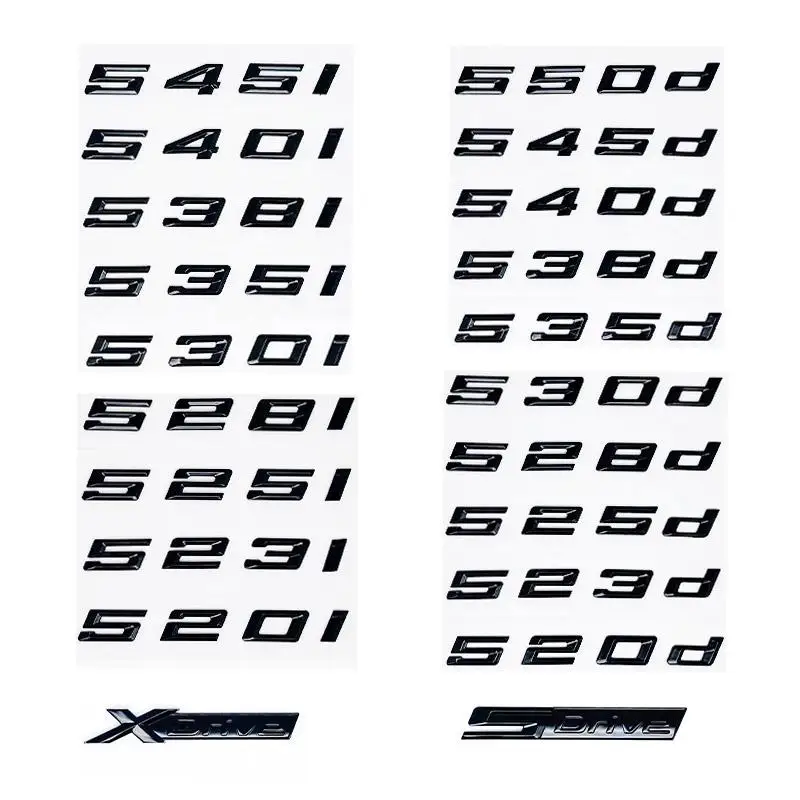 

Глянцевая черная эмблема из АБС-пластика для BMW 5 серии E39 E60 E61 F10 F11 G30-520i 523i 525d 530d 530e 535d 540d 545e Наклейка с логотипом багажника