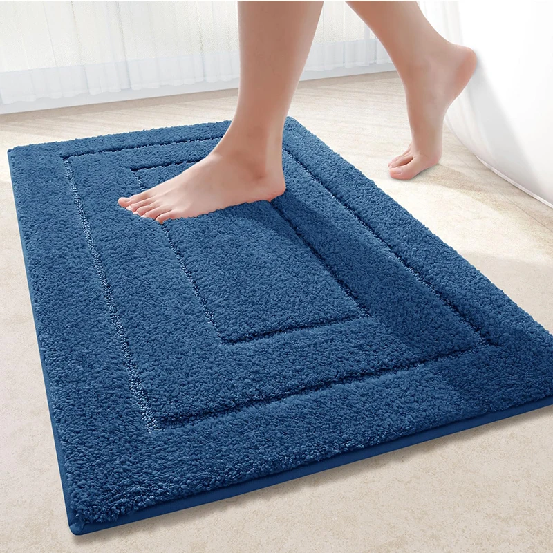 Homaxy Double Frame Velveteen Bathroom Mat Floor Indoor Non Slip Door Dirt Trap Absorbs Water Comfortable