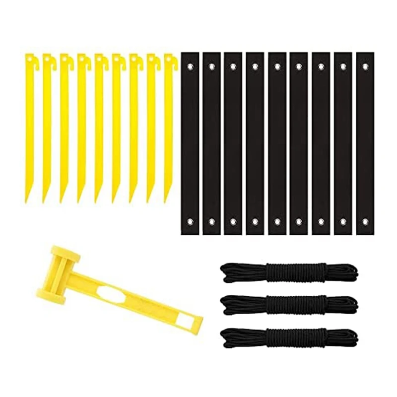 Tree Stake Kit With Hammer,Tree Straight Anchoring With Straps&Rope For 3 Young Tree Protection,For Camping,Hiking,Et