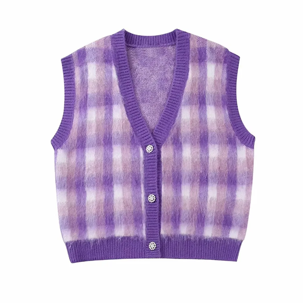 

Женский трикотажный жилет без рукавов, с V-образным вырезом