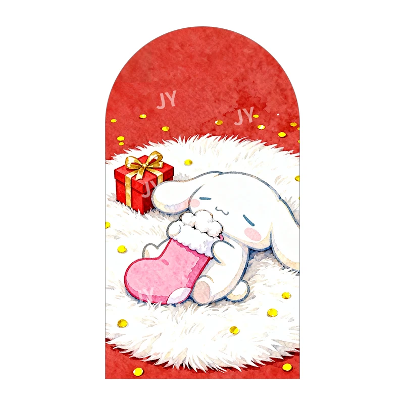 Фото Фон для фотосессий Cinnamoroll Arch Backdrop Cover Sanrio, рождественский фон, подходит для праздничных мероприятий и детских дней рождения, многоразовый. №3