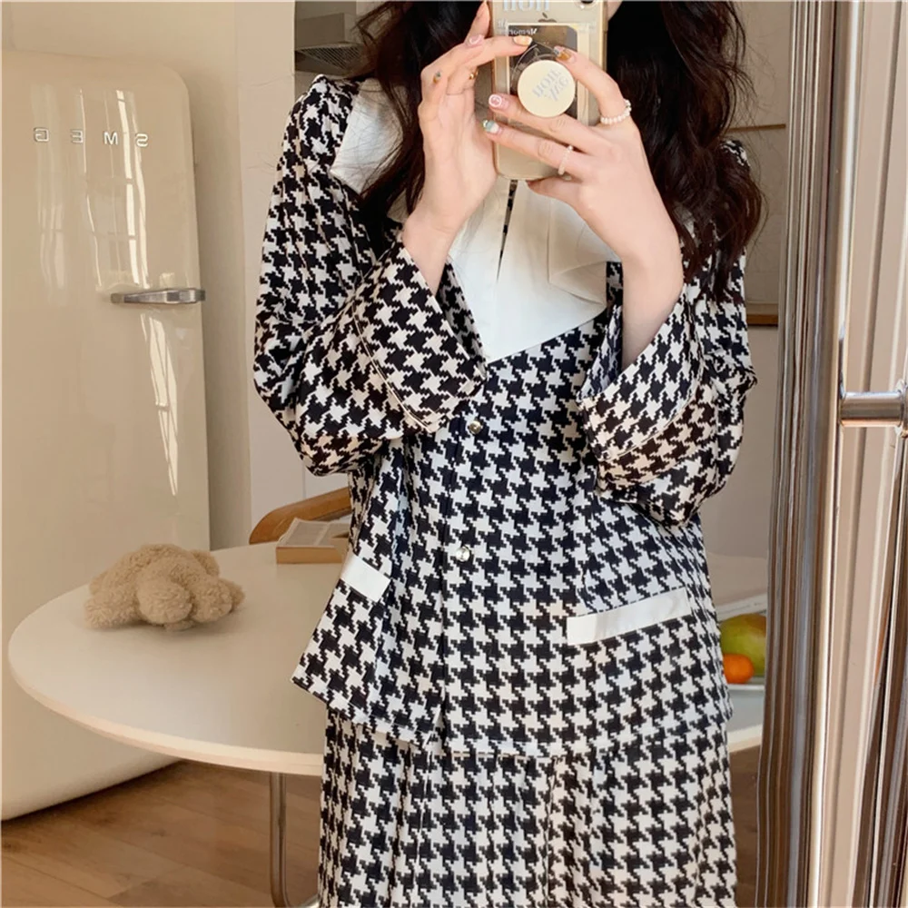 

Alien Kitty Spring Gentle Lady New Sleep Clothe 2022 Chic Fashion Casual Soft All Match Home Wear Pajama Sets Loose Suits