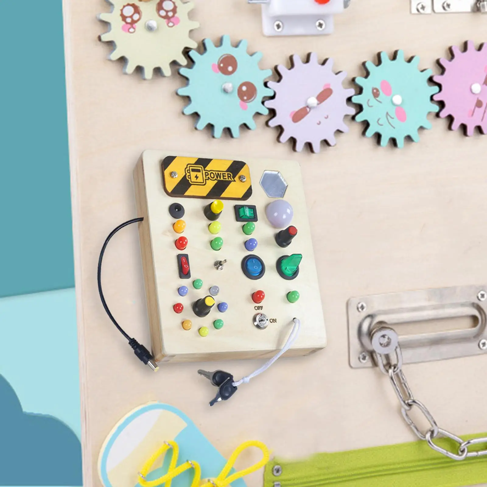 Lights Switch Busy Board Игрушка Монтессори для занятий детей дошкольного возраста