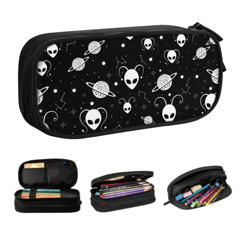 

Amazing Aliens In The Universe With Planet And Stars School Pencil Cases Large Storage Pencil Bag Pouch Students Stationery