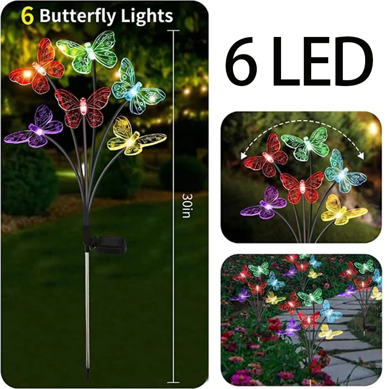 

Solar Firefly Lights Outdoor Dynamic Sway Garden Decoration Ground Inserted Lights Waterproof Courtyard Atmosphere Lamps