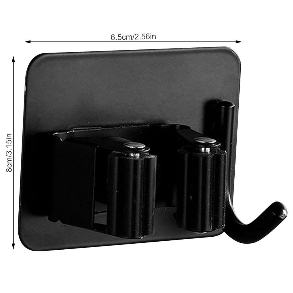 

Wall Mounted Broom Mop Holder Kitchen Utensil Rack Bathroom Adhesive Tools Clip Stainless Steel Mop Clip Storage Hook