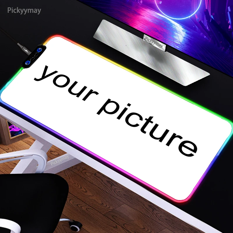 

DIY Mouse Pad RGB Personalized Custom Picture PC Table Mats Design Keyboard Mouse Mat Gaming Deskpad LED Luminous Mousepad Anime