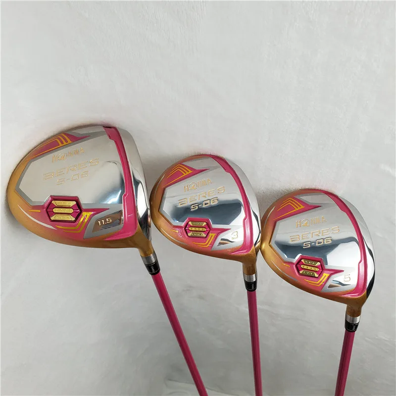 

Pink Golf Set Women's Golf Set Honma Bere S-06 4 Star golf club drive + 3 / 5wood graphite shaft L