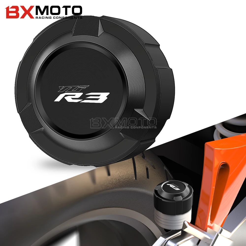 

For YAMAHA YZFR3 2015 2016 2017 2018 2019 2020 Motorcycle High Quality Rear Brake Fluid Reservoir Cap Cylinder Cover With Logo