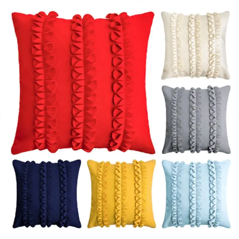 

Новый минималистичный простой однотонный чехол для диванной подушки 3D ручной работы с цветами хлопковый бархатный декоративный чехол для ...