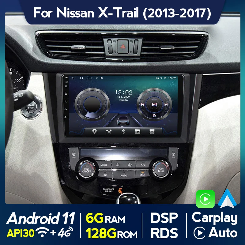 Автомобильный радиоприемник 8 ядер 2Din Android для Nissan Qashqai J11 X-Trail 3 T32 2013-2017
