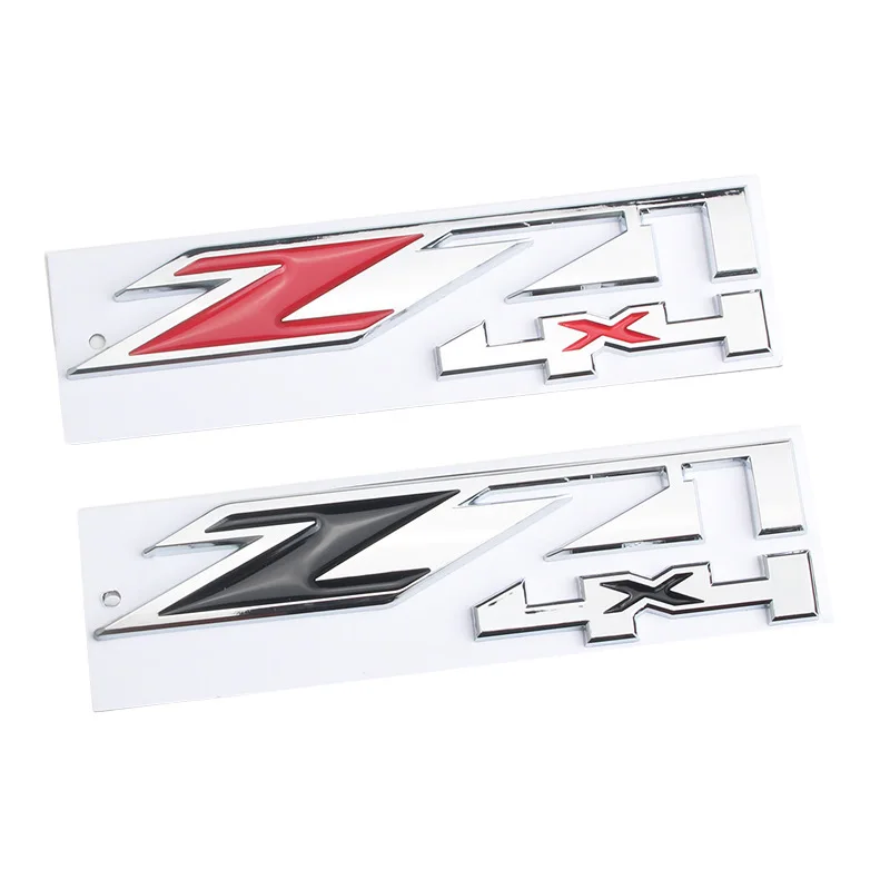 

2X 3D ABS Chrome Red Z71 4x4 Emblem Side Door Fender Badge Car Stickers For Chevrolet GMC Chevy Silverado Sierra Tahoe Suburban