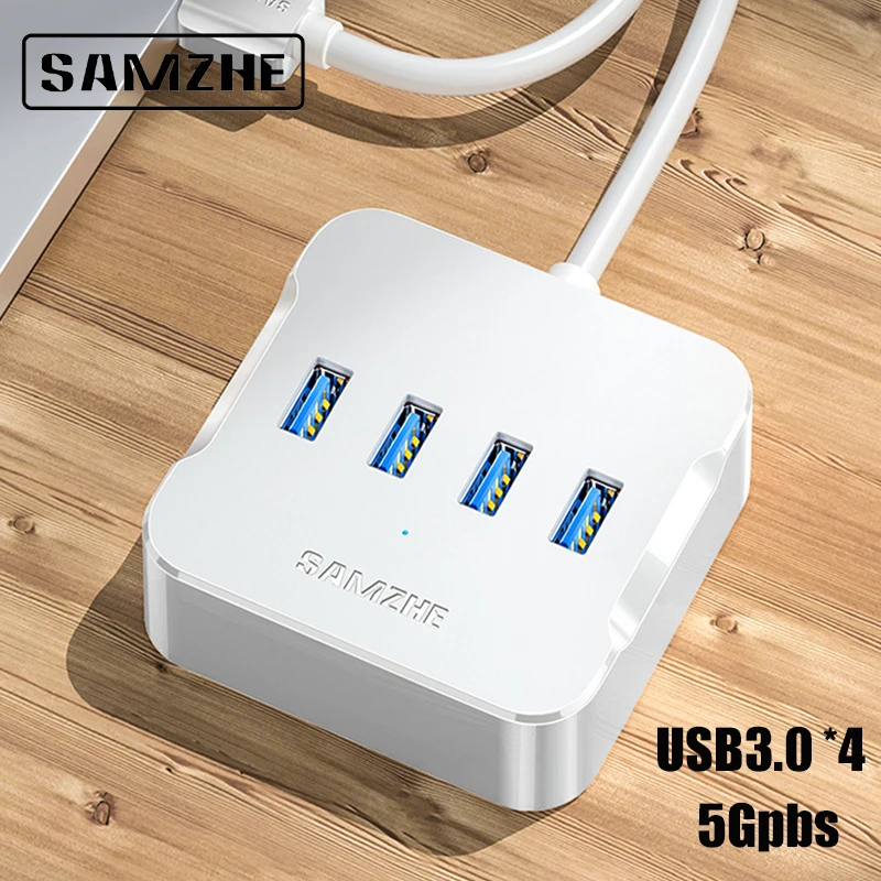 

SAMZHE USB Hub 4-Port USB 3.0 High-Speed USB Splitter For Hard Drives USB Flash Drive Mouse Keyboard Extend Adapter USB 3.0 Hub