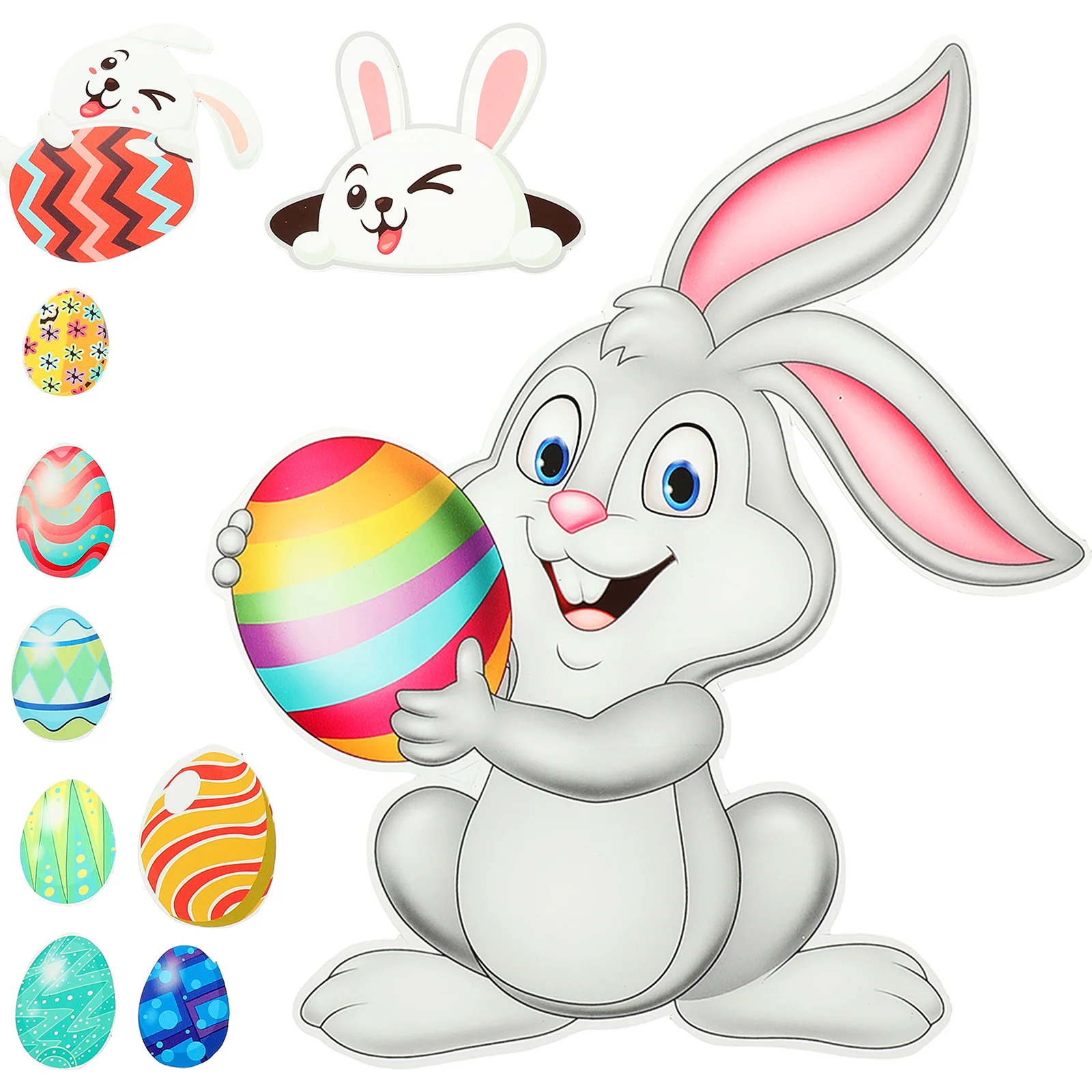 

1 Set Of Eggs Outdoor Bunny Decorations Bunny Magnets Sticker Magnetic Sticker Easter Door Decorations Magnetic Rabbit Sticker