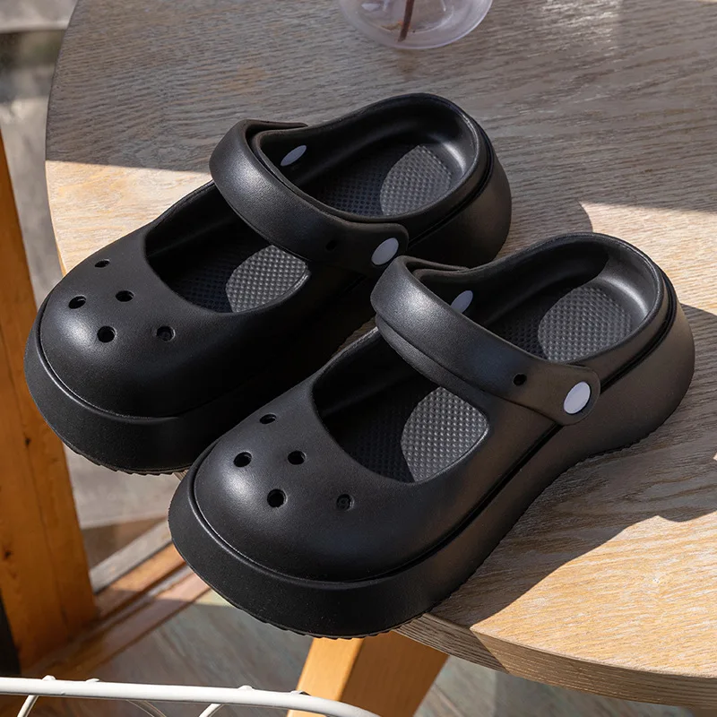 Summer Women Slippers Thick Bottom Home Slides Women Sandals Fun EVA Hollow Outdoor Sandals Female Beach Anti-skid Platform Shoe