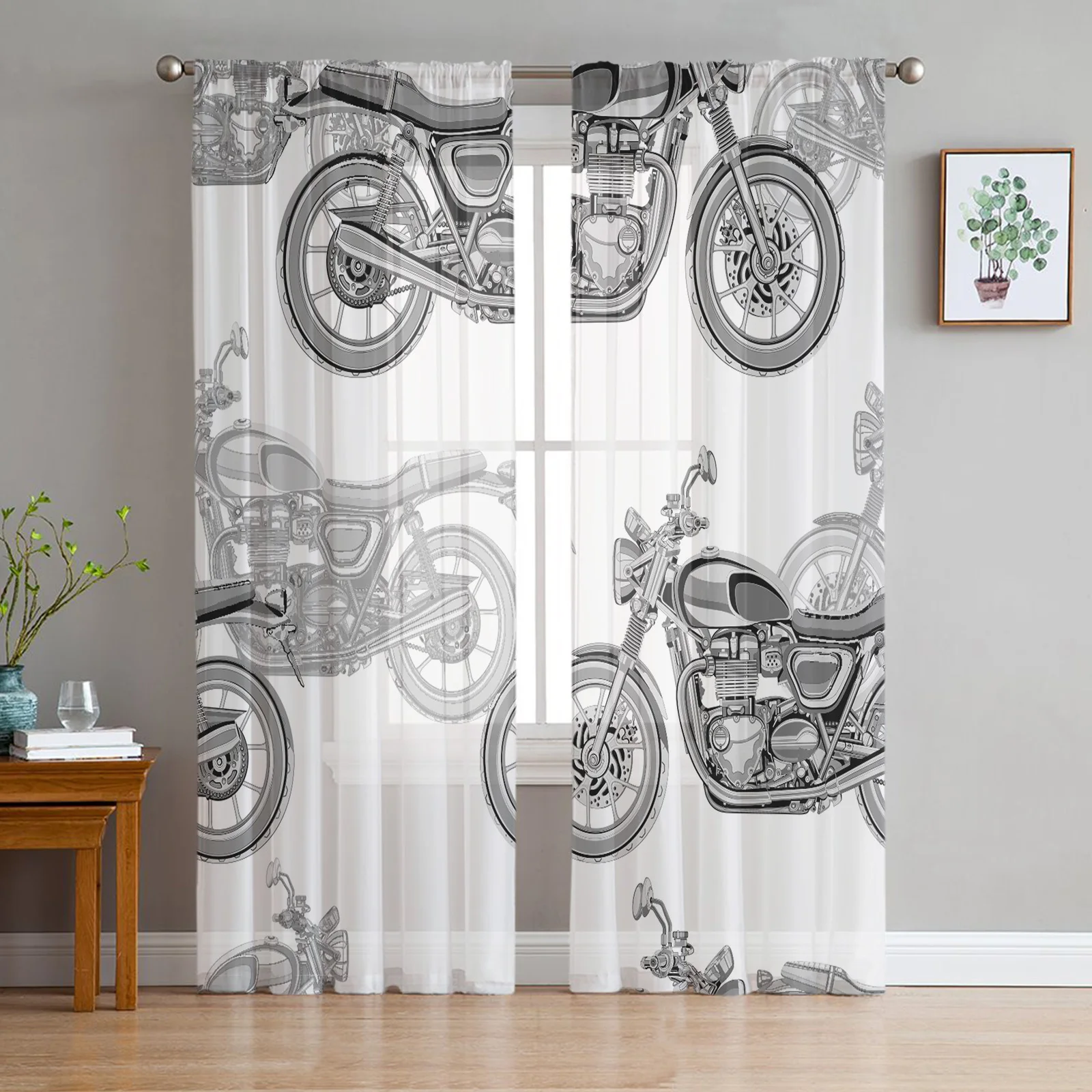 Шторы на окна для транспортировки мотоцикла тюлевые занавески гостиной кухни