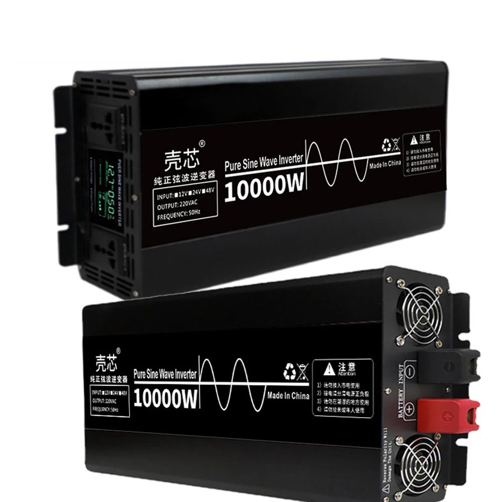 

Big Power 10000W Inverter 12V 220V Pure Sine Wave 50/60Hz Frequency Converter for Home AC Voltage Uninterruptible Power Supply