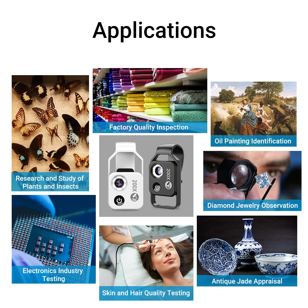 Объектив микроскопа APEXEL 200X для камеры телефона HD мощный телескоп мобильного