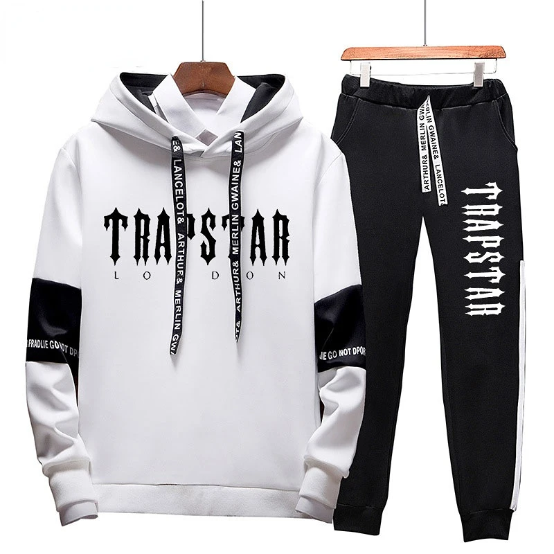 

2023 Newest Fashion Tracksuit Men's Long Sleeve Hoodie + Sports Pants Set Pullover Sweater Tops and Jogging Pants Casual Outfit