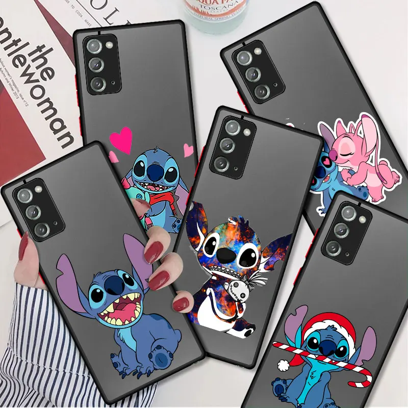 

Luxury Lilo Stitch Cartoon Case Coque for Samsung Galaxy Note 20 Ultra 10 Plus 8 9 Note20 5G S22 S20 FE S21 Note9 Bumper