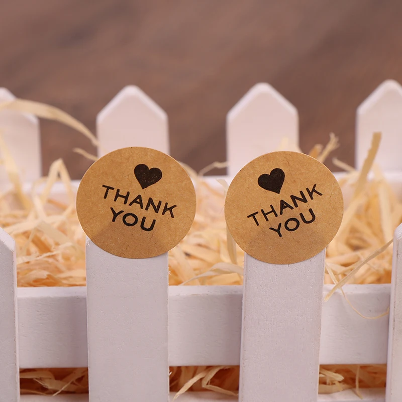 Kawaii Heart Thank You Stickers Adhesive Sticker Stationery Cake Biscuit Baking Sealing Labels