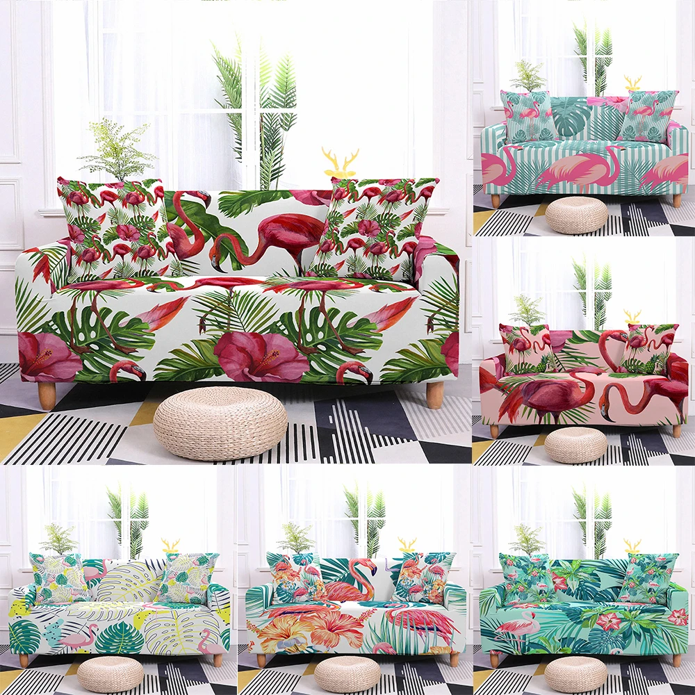 

Elastic Sofa Cover For Living Room Flamingo Printed Sofa Covers Stretch Slipcover Couch Cover Chair Protector 1/2/3/4 Seater