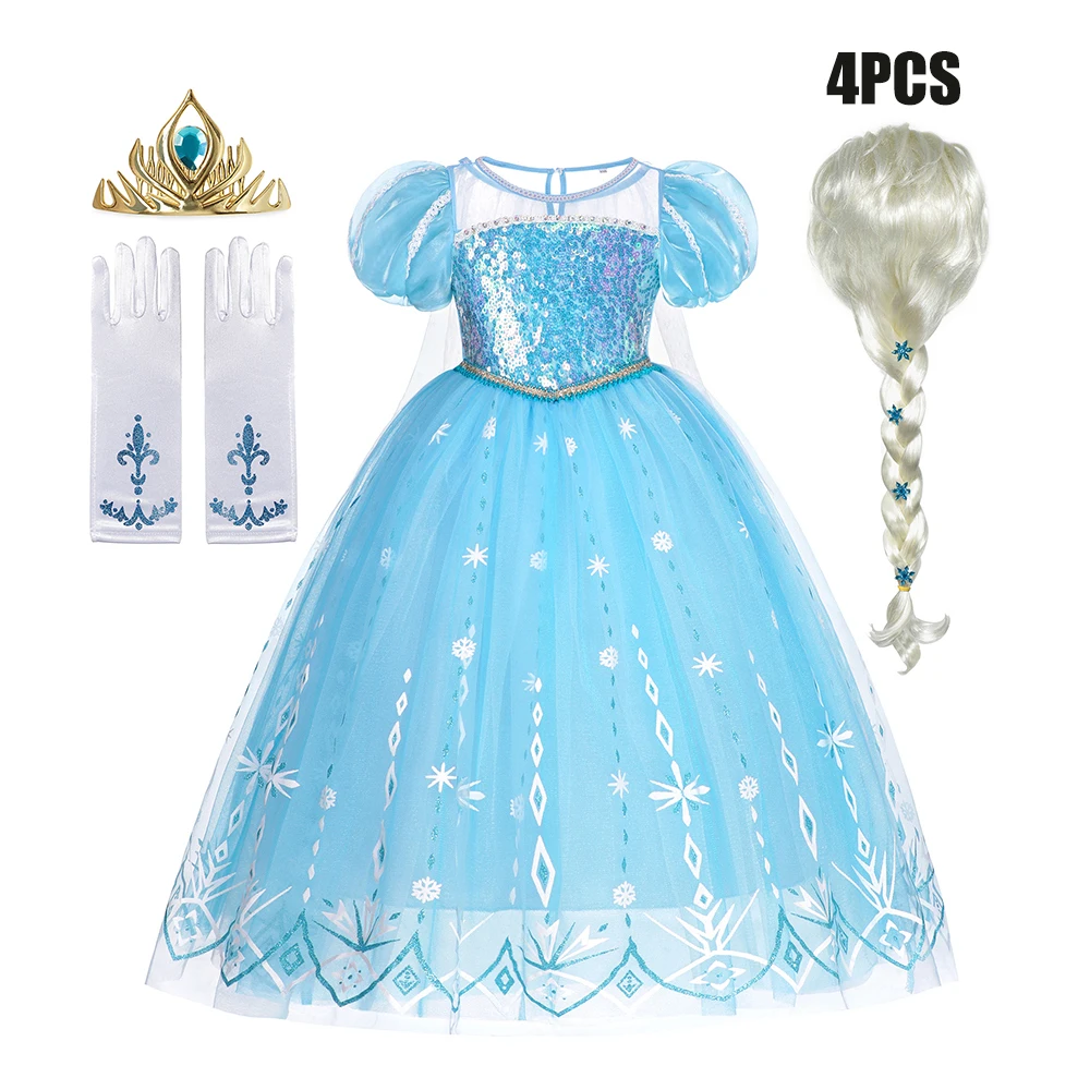 Снежная королева костюм принцессы для девочек Холодное сердце Эльза роскошные