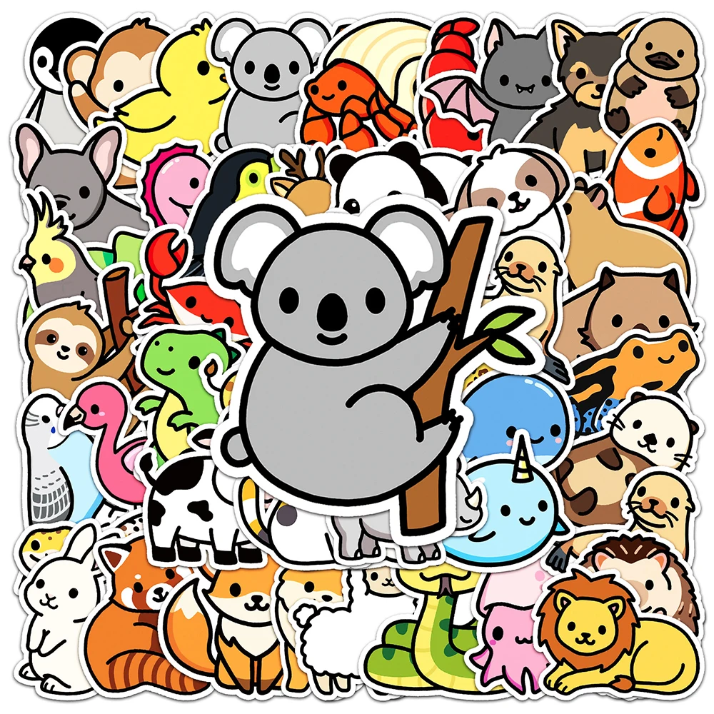 

10/30/50/100pcs Mix Kawaii Animal Stickers Koala Cartoon Decal Diary Scrapbook Laptop Skateboard Phone Car Sticker for Kid Girls