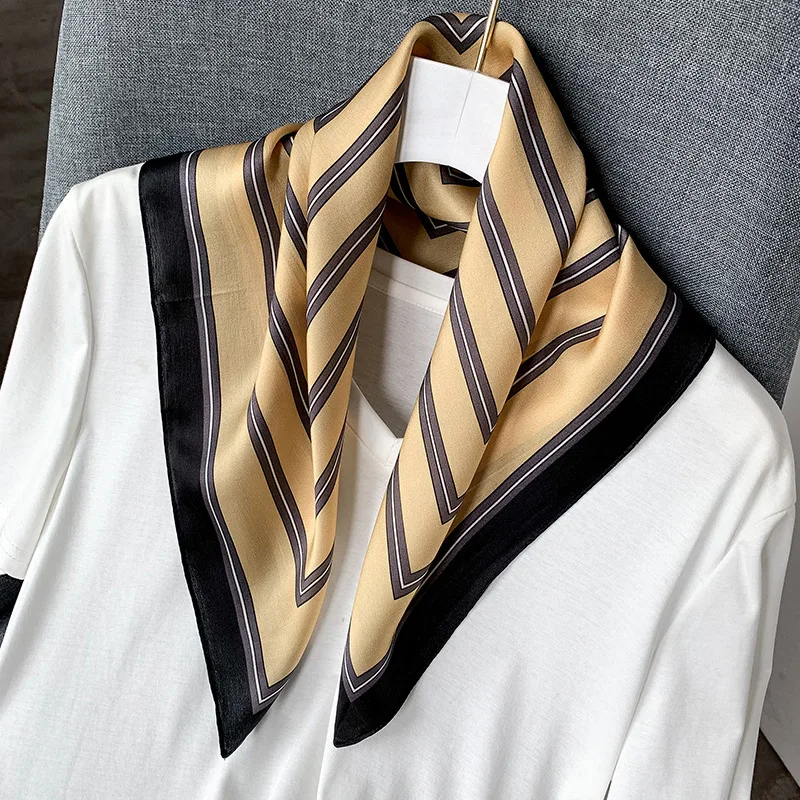 

100% Real Silk Square Scarves Women Bandana Foulard 2022 Bag Neckerchief Fashion Scarf Shawls Wraps Ladies Pashmina Female Hijab