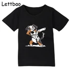 Хлопковые футболки Dabbing для мальчиков и девочек, детские футболки с мультяшным принтом, детские топы, одежда, футболки