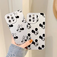 disney mickey minnie mouse phone case for iphone 13 12 mini 11 pro xs max xr 6 7 8 se 2 electro silver plated soft shell casing