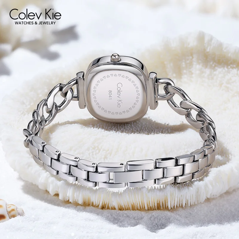 Женские кварцевые часы с синим циферблатом из нержавеющей стали