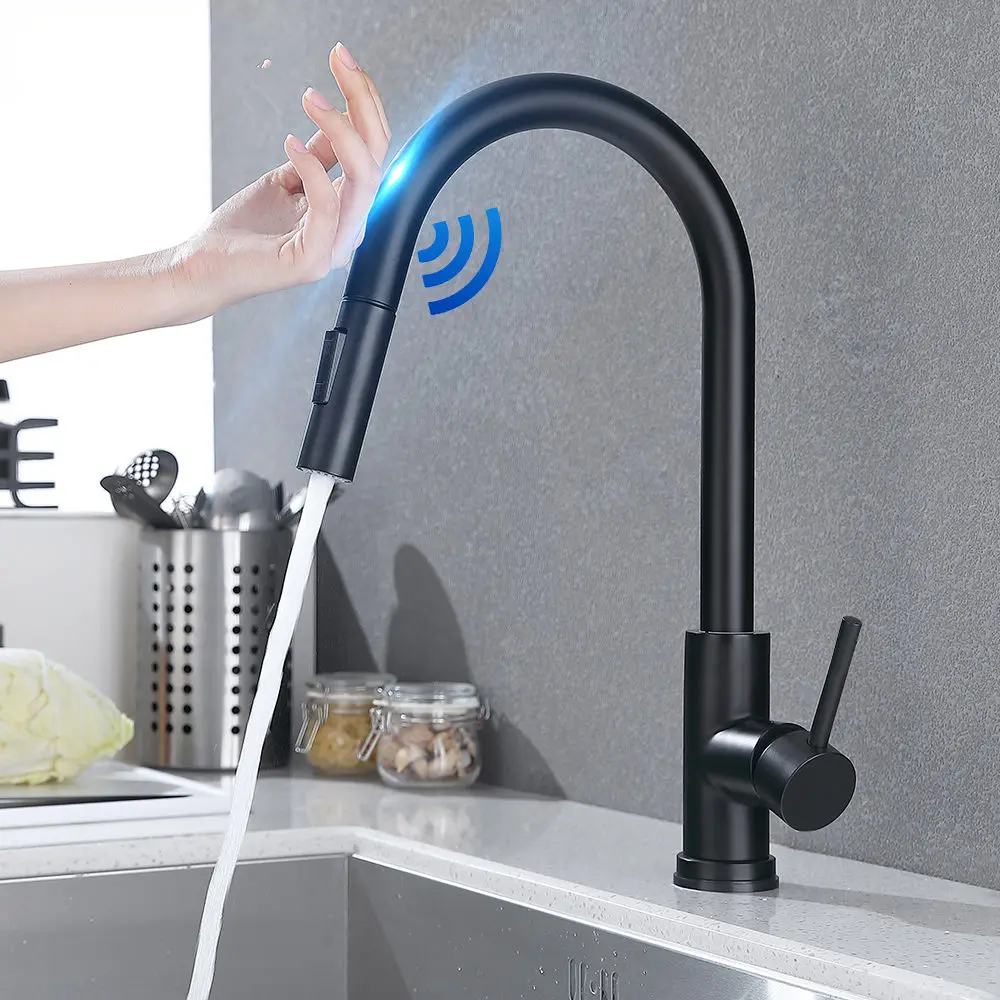 

Pull Out Kitchen Faucets Smart Touch Sensor Kitchen Water Tap Sink Mixer Rotate Hot and Cold Water Mixer 2 Modes