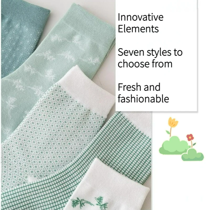 1 pair New  Dot Print Women's Socks College Style sweet Cute Long Socks for Women  Streetwear forest style