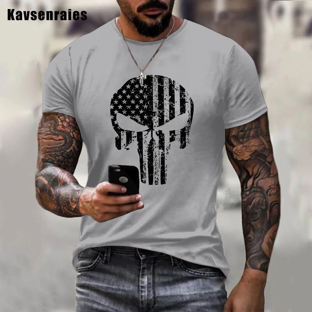 

Футболка Мужская/женская с черепом, модная повседневная тенниска с 3D принтом ужасов, крутая майка, лето