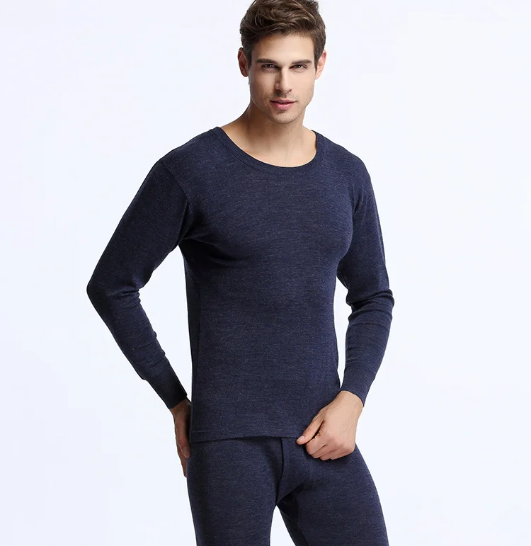 

2022 Men's 100% Merino Wool Winter Termal Warm Underwear set Breatable 200sm weit Tops Pants Set